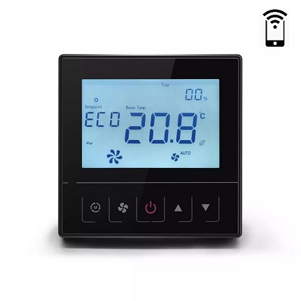 Комнатный термостат FC 221W-3AO2DO
(black color) для встроенного монтажа со встроенным температурным датчиком, wi-fi xx