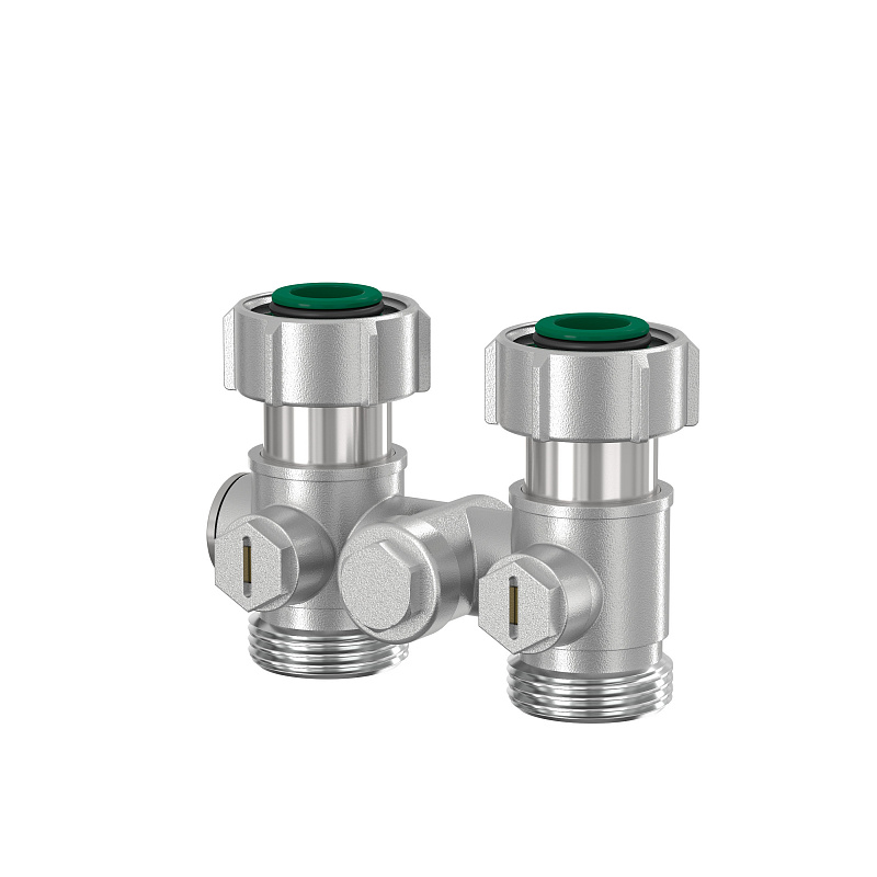 Узел нижнего подключения Simplex тип D2/50 прямой с байпасом, 3/4x3/4" 62x41x