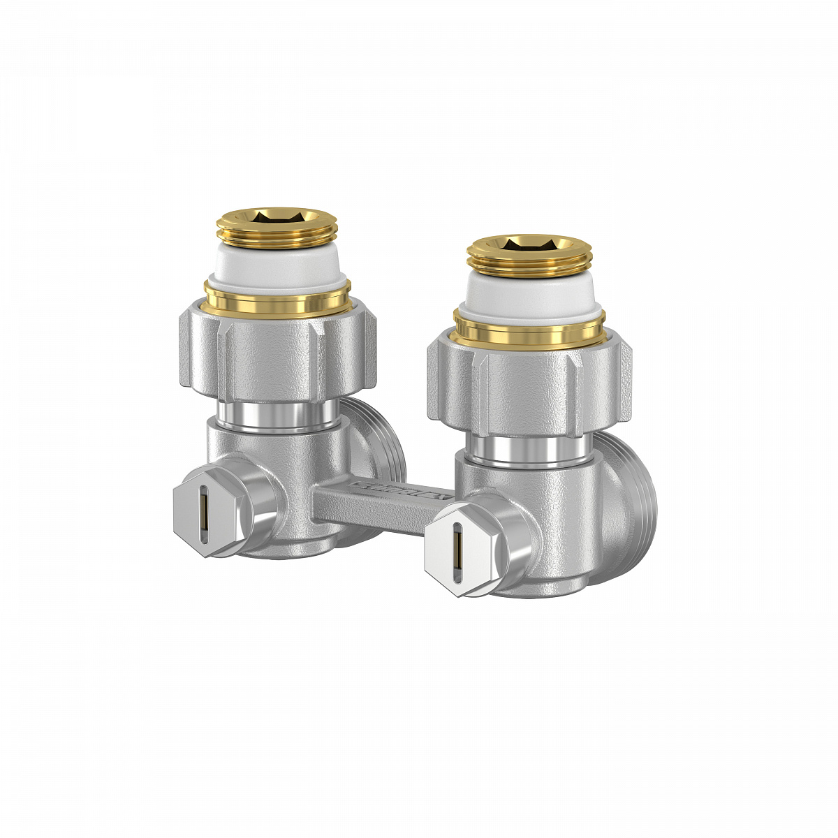 Узел нижнего подключения Simplex Exclusive Line тип E1/50 угловой, 1/2x3/4" 71x44x
