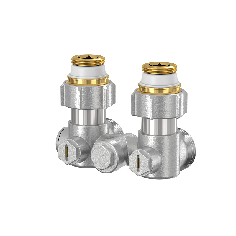 Узел нижнего подключения Simplex тип E1/50 угловой с байпасом, 1/2x3/4" 68x46.5x