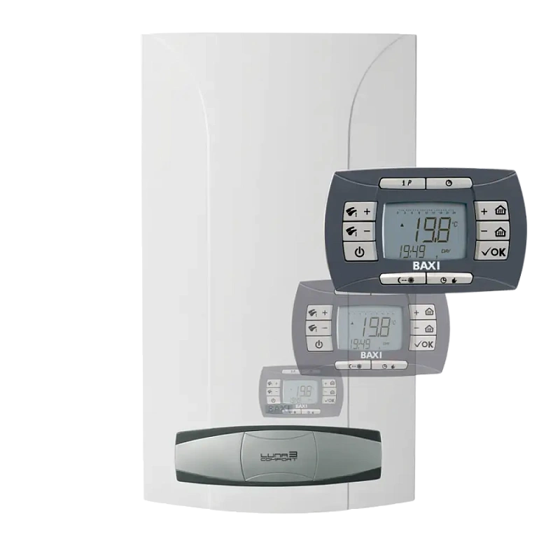 Котел газовый настенный двухконтурный BAXI LUNA-3 Comfort 240 i (24 кВт) 763x450x345